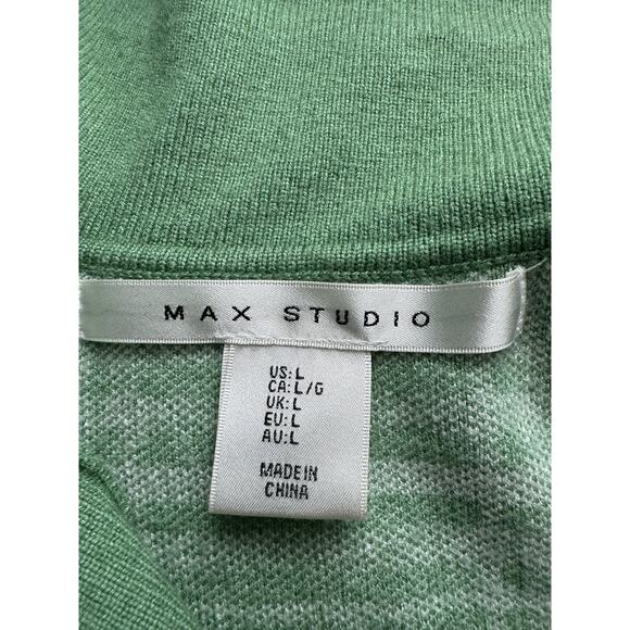 Max Studio Plaid Boxy Sweater Sage Green Cottagecore Autumn Grandpacore Western - Picture 10 of 12